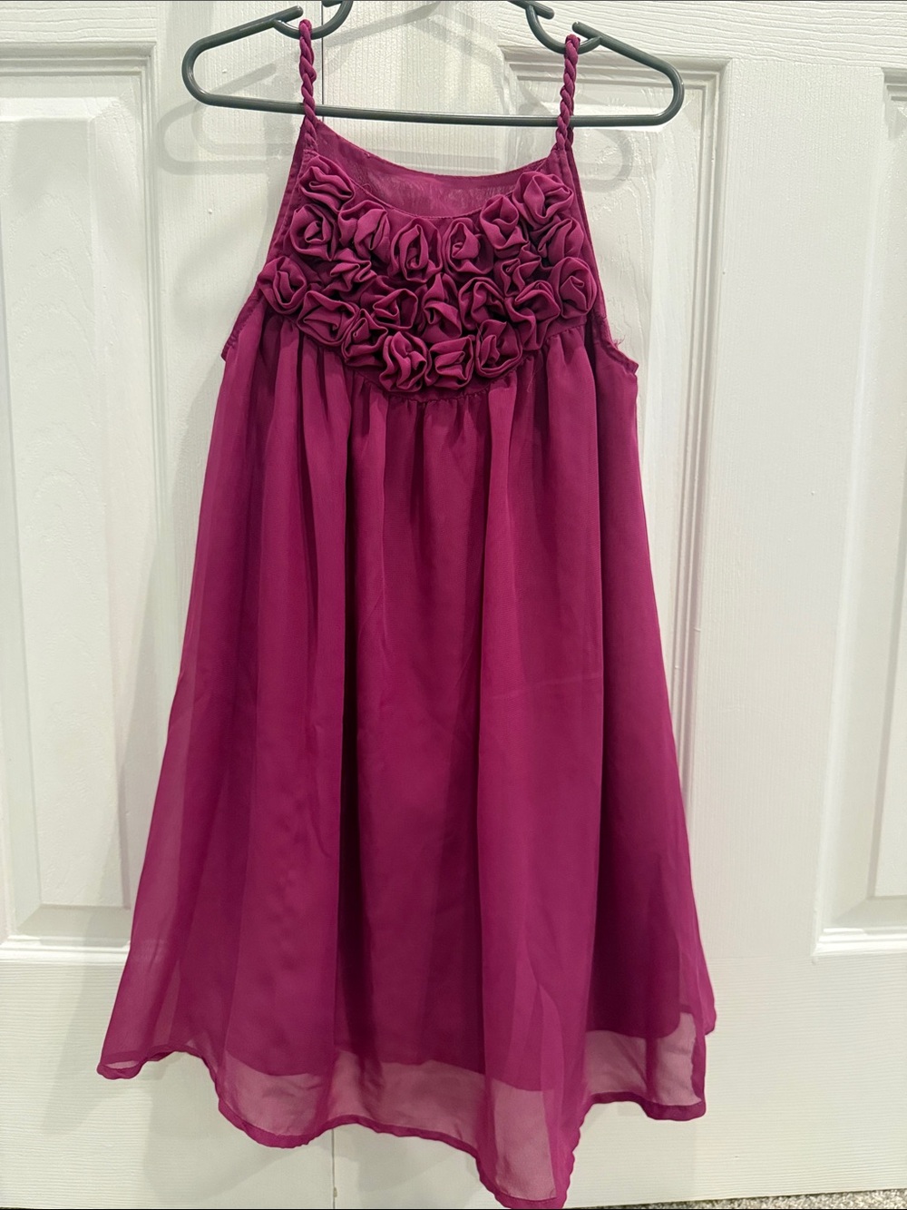 Disney Girls' Fuchsia Ruffle Bodice Chiffon Dress